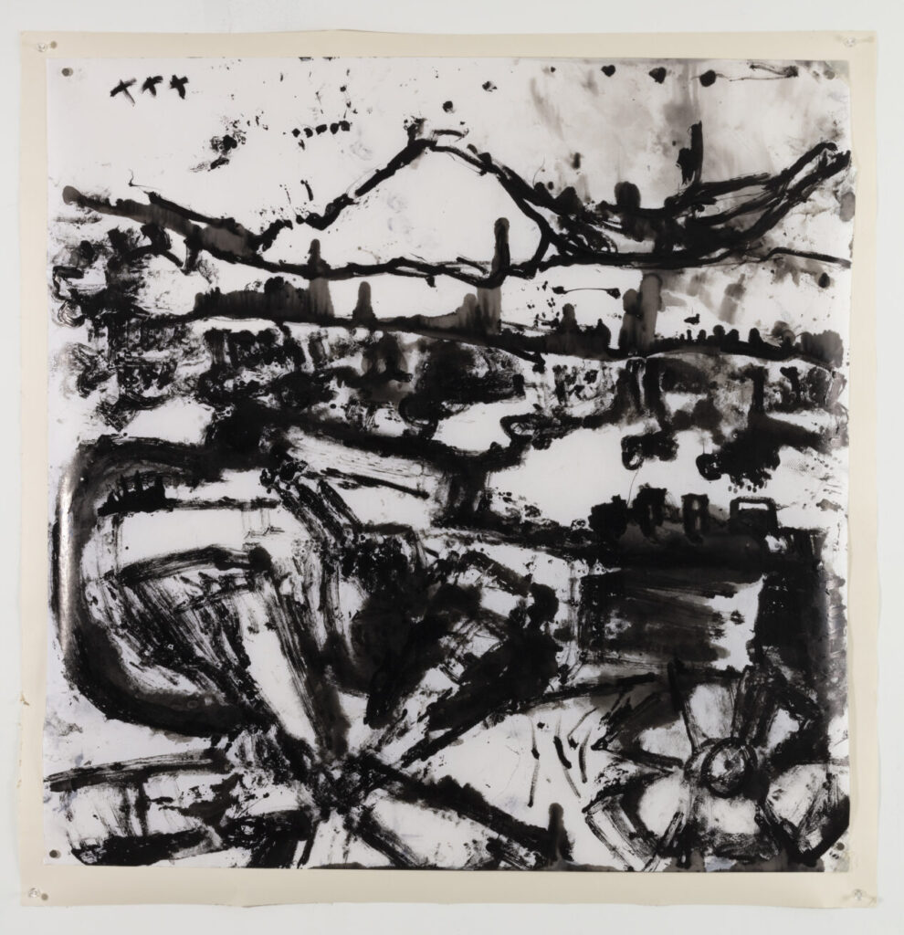 Gregor Wiest, In the Hinterland, ink on paper, 34"x 34"